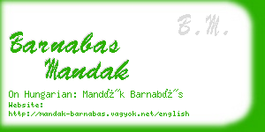 barnabas mandak business card